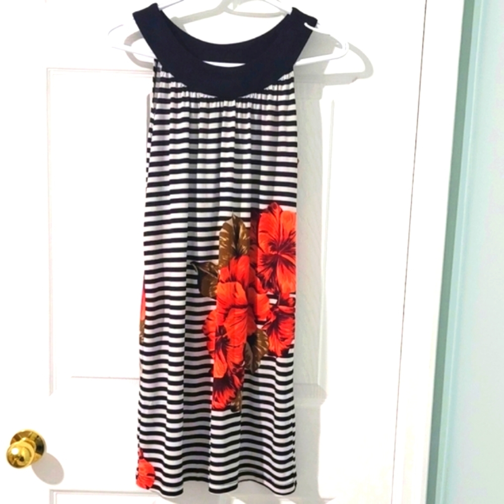Sweet Storm Women's Striped Floral Sundress Size M